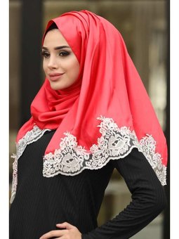 Dantelli İpek Görünümlü Şal