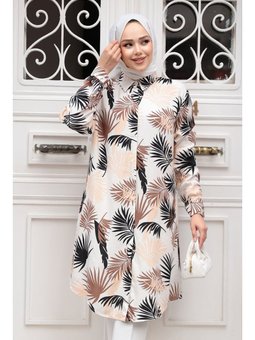 Desenli Kahverengi Tunik 11560kh