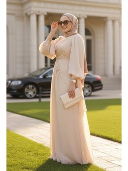 Drape Detaylı Koyu Bej 50193kbej