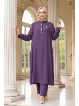 Düğme Detaylı Siyah İkili Takım 76642lıla