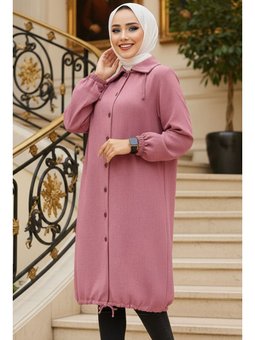 Düğmeli Gül Kurusu Tunik 70881gk