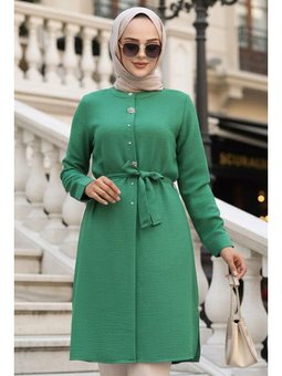 Düğmeli Yeşil Tunik 658y