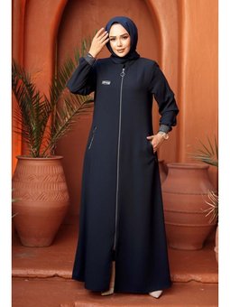 Fermuarlı Lacivert Ferace 26371l