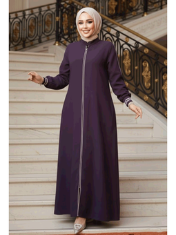 Fermuarlı Mürdüm Ferace 26381mu