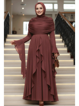 Fırfır Detaylı Kahverengi 53981kh