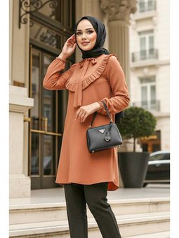 Fırfır Detaylı Taba Tunik 6682tb