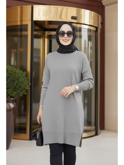 Gri Triko Kazak Tunik 17203gr