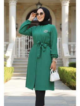 Kemerli Yeşil Tunik 646y