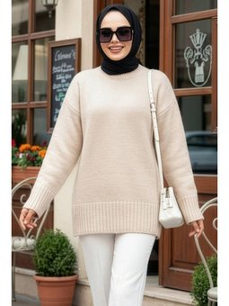 Koyu Bej Triko Kazak Tunik 87181bej