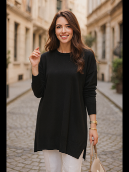 Siyah Triko Kazak Tunik 17203s2