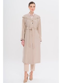 Kapüşonlu Çıt Detaylı Astarsız Kap Taş