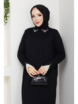 Kolu Dantelli Yaka Gömlek Elbise