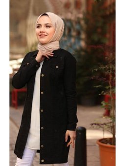 Siyah Denim Kot Ceket