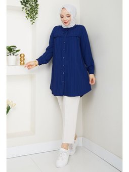 Yaka Detaylı Fırfırlı Robalı Gömlek