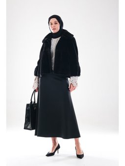 2279_yüksek Bel Scuba Kumaş Puf Etek – Gizli Fermuar Kapamalı, Kloş– Günlük Ve Şık Kombin