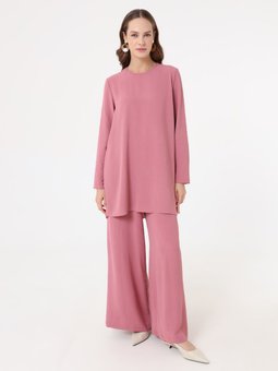 Aerobin Basic Tunik & Pantolon İkili Koyu Gül Takım