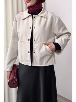 Kanguru Cepli Ekru Ceket