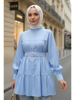 Kat Kat Keten Bebe Mavisi Tunik