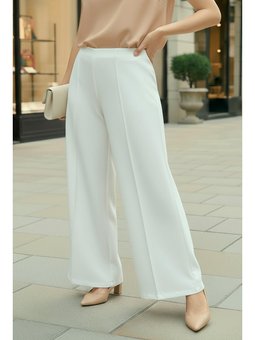 Likralı Scuba Beyaz Pantolon