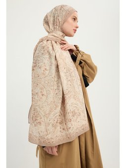 Ebedi Saraylar Bej Vierra Desenli Viskon 70x190 Cm Şal