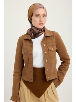 Mercan Bahçesi Koyu Kahverengi Efilia Desenli 90x90 Cm Eşarp