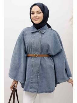 Kemerli Kot Panço Açık Mavi