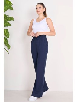 Beli Lastikli Lacıvert Pantolon Lacivert