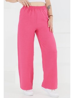 Beli Lastikli Salaş Pantolon Fuşya