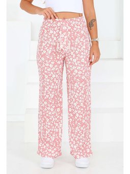 Desenli Beli Lastikli Bürümcük Pantolon Gul Kurusu