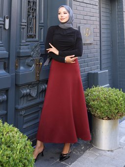 Büzgülü Siyah Bluz