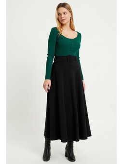 Kemerli Kloş Siyah Etek