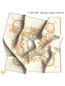 Desenli Italian Cashmere Seri Askısı İle Birlikte Somon Eşarp