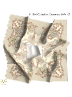 Desenli Italian Cashmere Seri Askısı İle Birlikte Vizon Eşarp