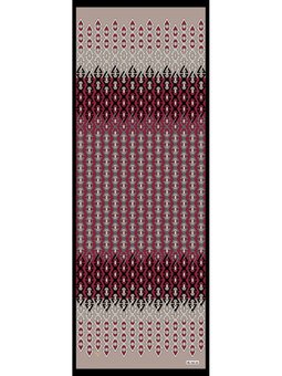 Desenli Kesik Elyaf Seri Askısı İle Birlikte Bordo Şal Vizon