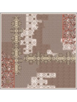 Desenli Korea Crape Seri 120x120 Cm Koyu Vizon Hardal