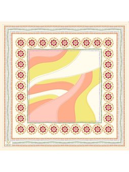 Desenli Liverno Sciarpa Seri Viscon Askısı İle Birlikte Mercan Eşarp