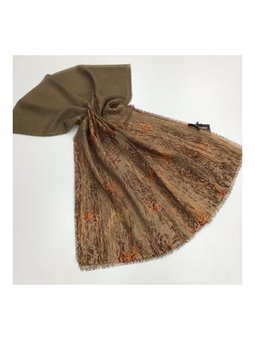 Eskitme Desen Haiti Seri Askısı İle Birlikte 90x200 Cm Kahverengi Şal
