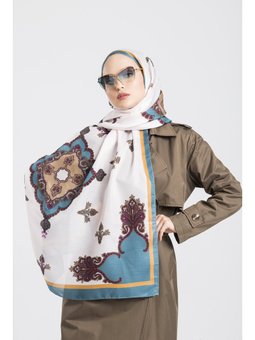 Etnik Desen Pavia Seri Askısı İle Birlikte 90x200 Cm Petrol Şal Yeşil