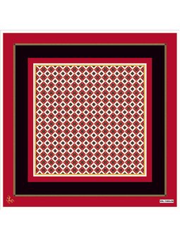 Geometrik Desen Black Seri Twill Askısı İle Birlikte 90x90 Cm Mürdüm Eşarp