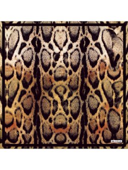 Geometrik Desen Black Seri Twill Eşarp Askısı İle Birlikte 90x90 Cm Siyah Sarı