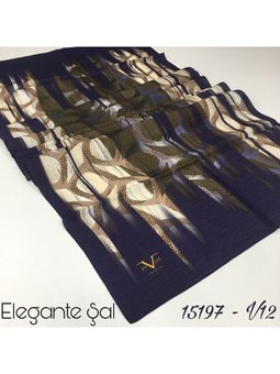 Geometrik Desen Elegante Seri Viscon Askısı İle Birlikte 75x200 Cm Siyah Şal