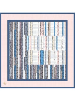 Geometrik Desen Gold Seri Twill Askısı İle Birlikte 90x90 Cm Pudra Krem Eşarp