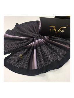 Geometrik Desen Pavia Seri Şal Askısı İle Birlikte 90x200 Cm Siyah Mor