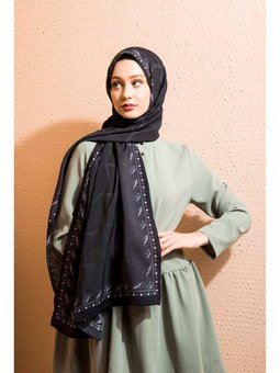 Logolu Desen Modal Seri Şal Askısı İle Birlikte 75x200 Cm Krem Pudra