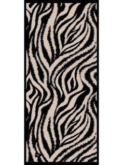 Zebra Desen Pavia Seri Şal Askısı İle Birlikte 90x200 Cm Siyah Bej