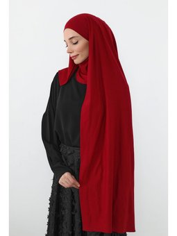 Boyun Kapatan Peçe Özellikli Penye Boneli Bordo Şal,ps