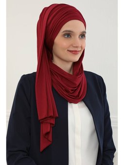 Büzgülü Penye Boneli Şal,bordo,bt