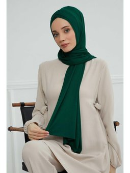 Önü Çapraz Pratik Penye Yeşil Şal,ps