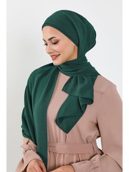 Pileli Tasarım Şal,koyu Yeşil,cps