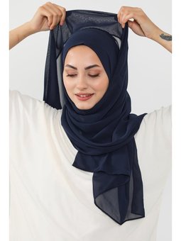 Pratik Şifon Lacivert Şal,ps